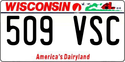 WI license plate 509VSC