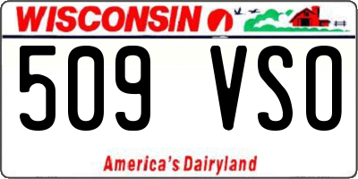 WI license plate 509VSO