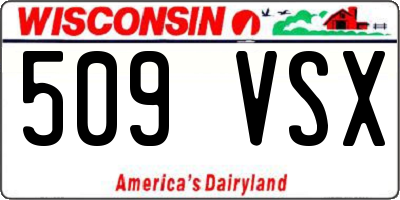 WI license plate 509VSX
