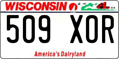 WI license plate 509XOR