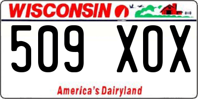 WI license plate 509XOX