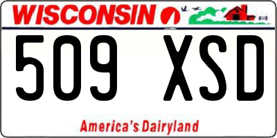 WI license plate 509XSD