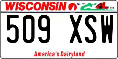 WI license plate 509XSW