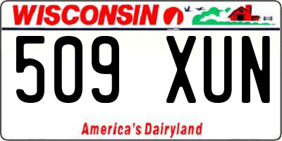 WI license plate 509XUN