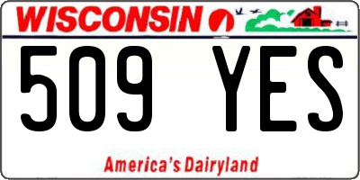 WI license plate 509YES