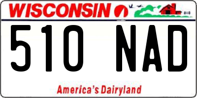 WI license plate 510NAD