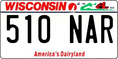 WI license plate 510NAR