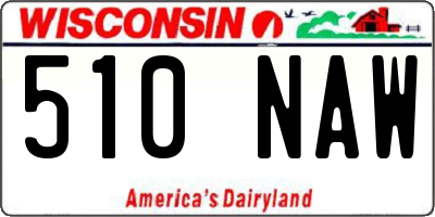WI license plate 510NAW