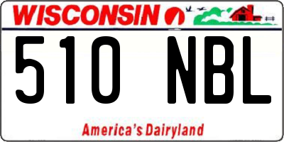 WI license plate 510NBL