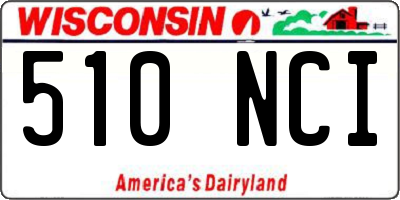 WI license plate 510NCI