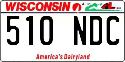 WI license plate 510NDC