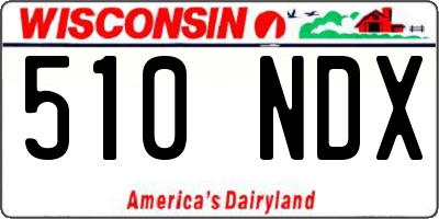 WI license plate 510NDX
