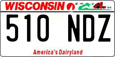 WI license plate 510NDZ