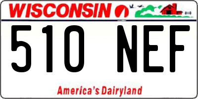 WI license plate 510NEF