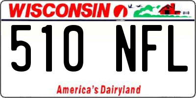 WI license plate 510NFL
