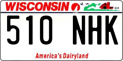 WI license plate 510NHK