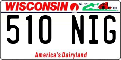 WI license plate 510NIG