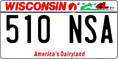 WI license plate 510NSA