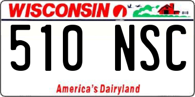 WI license plate 510NSC