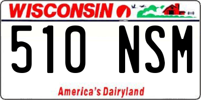 WI license plate 510NSM