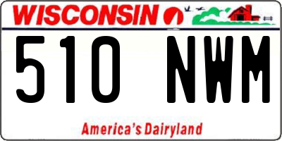 WI license plate 510NWM