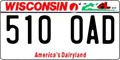 WI license plate 510OAD