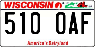 WI license plate 510OAF