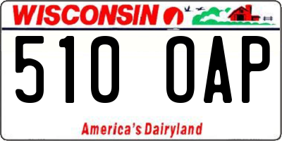 WI license plate 510OAP