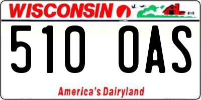 WI license plate 510OAS
