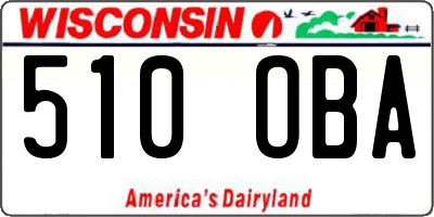 WI license plate 510OBA