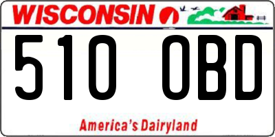 WI license plate 510OBD