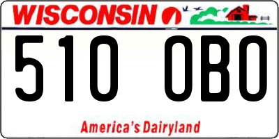 WI license plate 510OBO