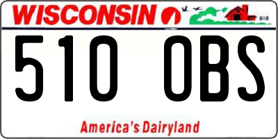 WI license plate 510OBS