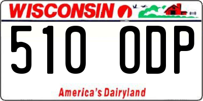 WI license plate 510ODP