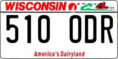 WI license plate 510ODR