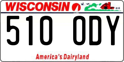 WI license plate 510ODY