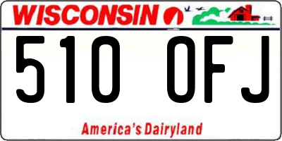 WI license plate 510OFJ