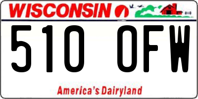 WI license plate 510OFW