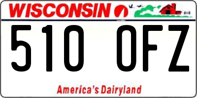 WI license plate 510OFZ
