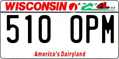 WI license plate 510OPM