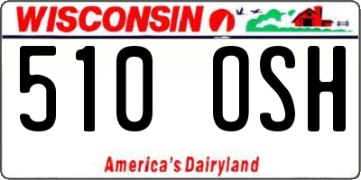 WI license plate 510OSH