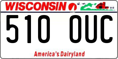 WI license plate 510OUC