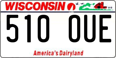 WI license plate 510OUE