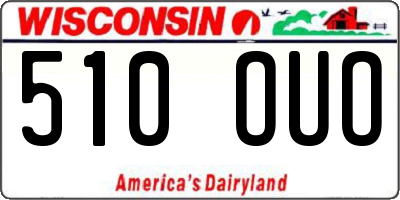 WI license plate 510OUO