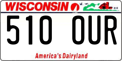 WI license plate 510OUR