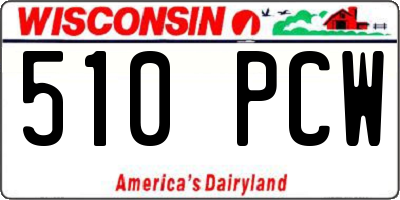 WI license plate 510PCW