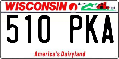 WI license plate 510PKA