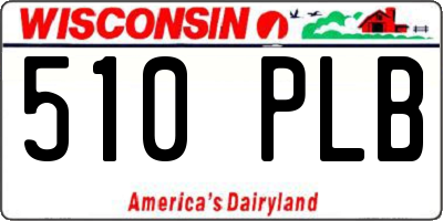 WI license plate 510PLB