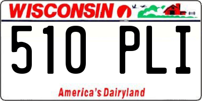 WI license plate 510PLI