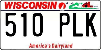 WI license plate 510PLK